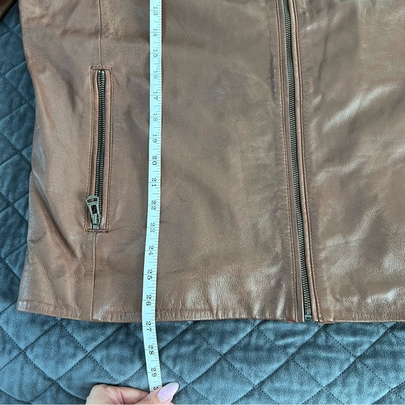 Cole Haan Leather Jacket Men’s XL Brown Zip Up - Picture 5 of 6
